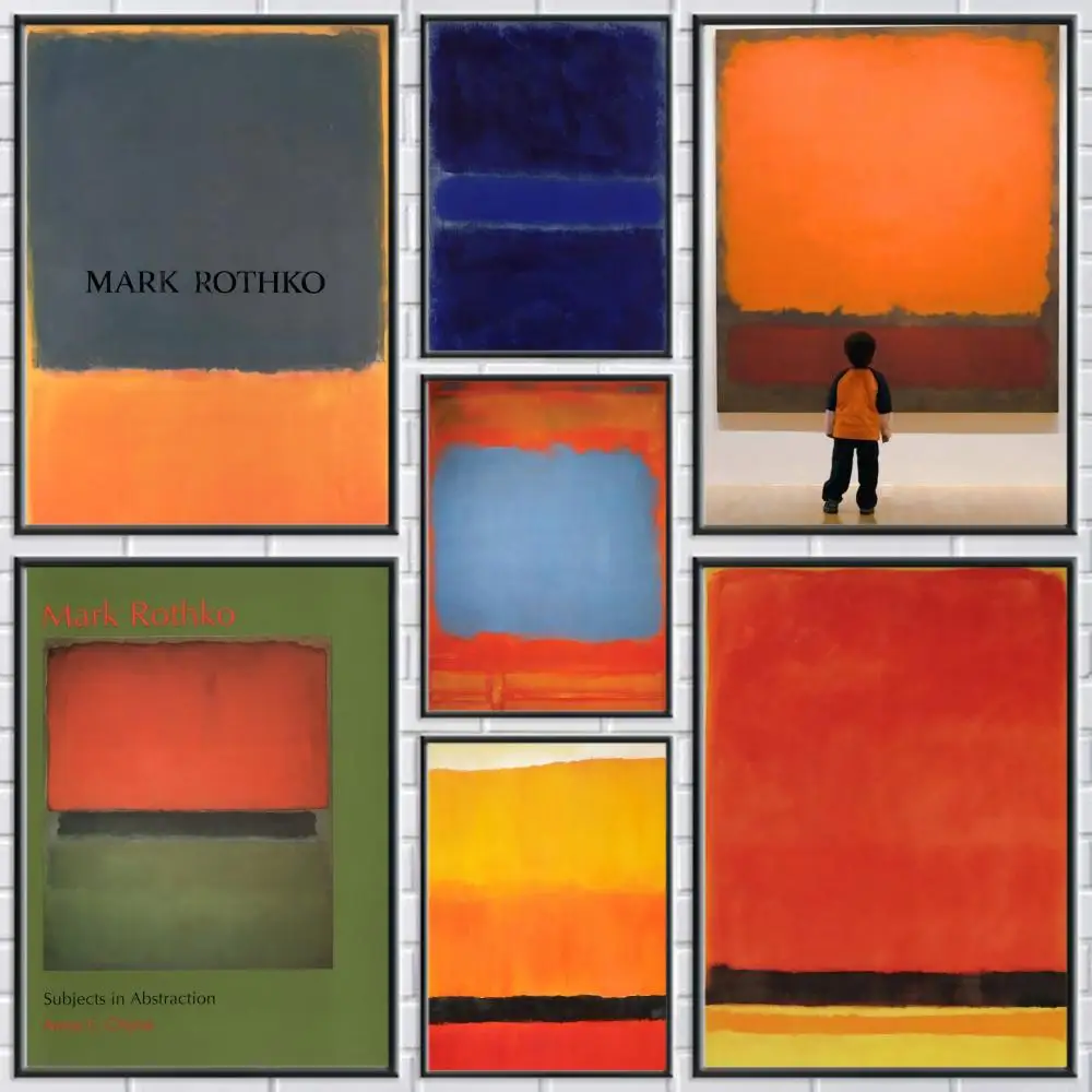 Abstract Artist Mark Rothko Painting Calligraphy Poster Canvas Painting Print Art Coffee House Bar Room Decor