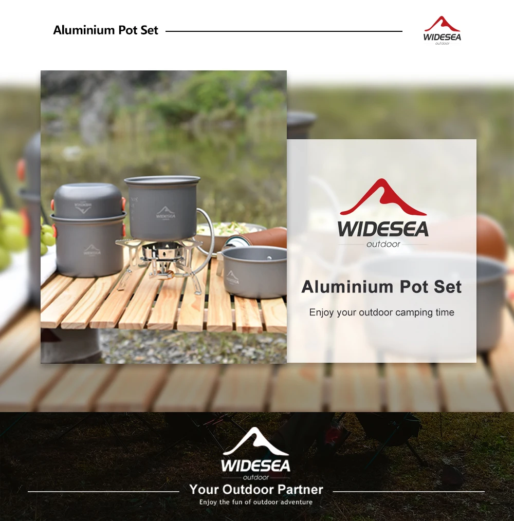 Widesea Camping Tableware Outdoor Cooking Set Camping Cookware Travel Tableware Pincin Set Hiking Cooking Utensils Cutlery
