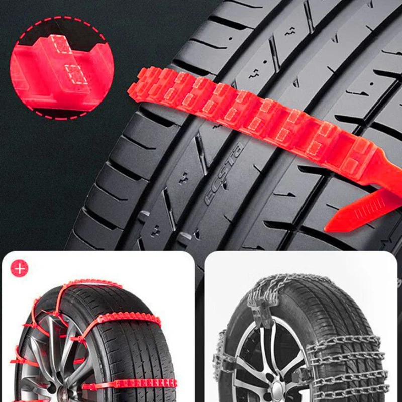 Emergency Winter Adjustable Anti-Slip Tire Chains Fit Most Cars Trucks SUV Wheel Anti-Slip Strips 30 PCS