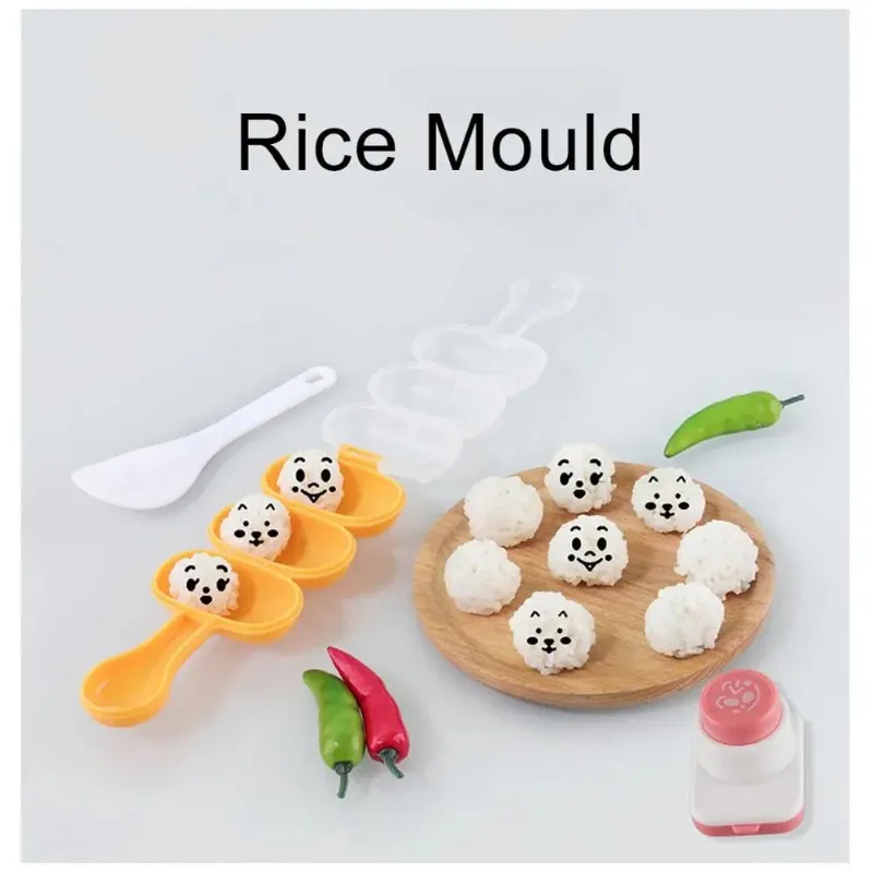 Rice Ball Molds DIY Seaweed Nori Punch Cutter Smile Face Cartoon Onigiri Mould Embossing Device Sushi Mold Bento Decor