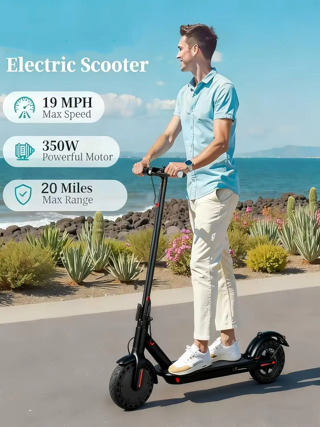 Upgrade Your Commute: Adult Foldable E-Scooter with 8.5" Solid Tires, Dual Brakes & LED Display view 4