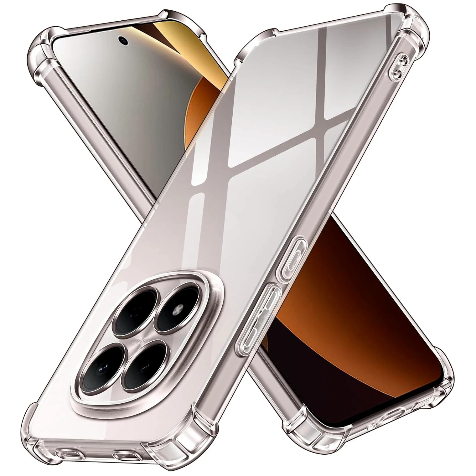 Dicke, stoßfeste Silikon-Handyhülle für Xiaomi Poco M8 X8 Max F8 17 Ultra 17T Redmi Note 15 Pro Plus 5G Schutzklare Hülle.