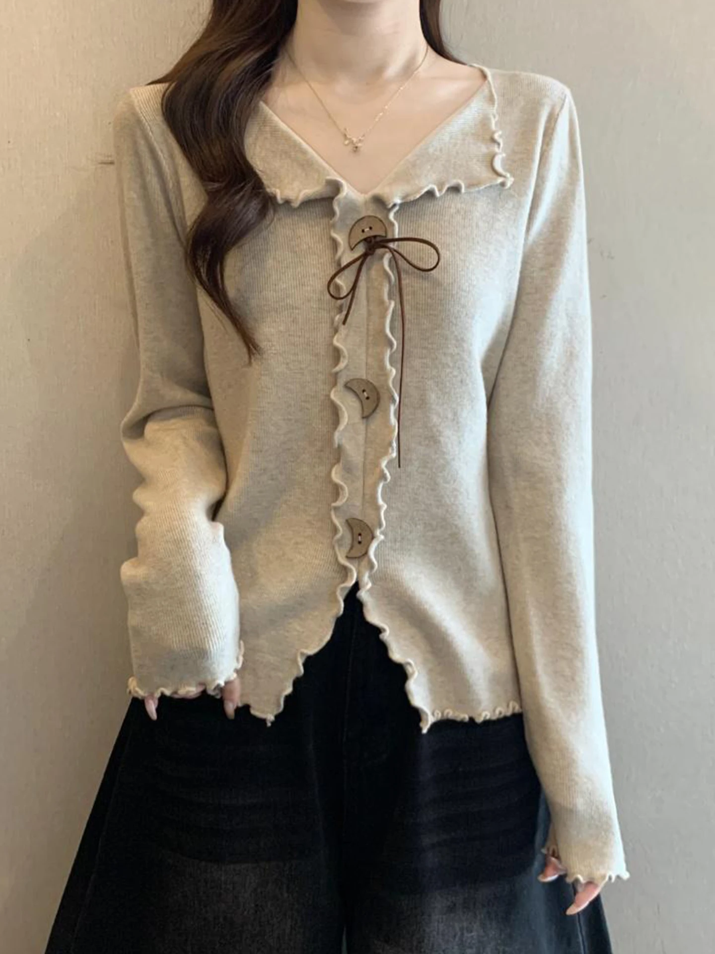 

Вязаный топ Sweet Wooden V-Ne Knitted Base для женщин, весна-осень, большие размеры, скрывающий недостатки фигуры, утягивающий, внутренний слой