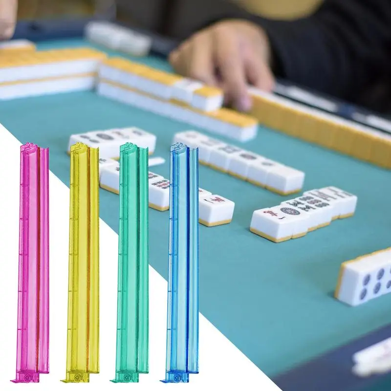 Mahjong Rekken Met Pushers Helder 2 In 1 Mahjong Pushers Rekken Set Van 4 Acryl Opbergorganisator Bordspel Accessoires Mah