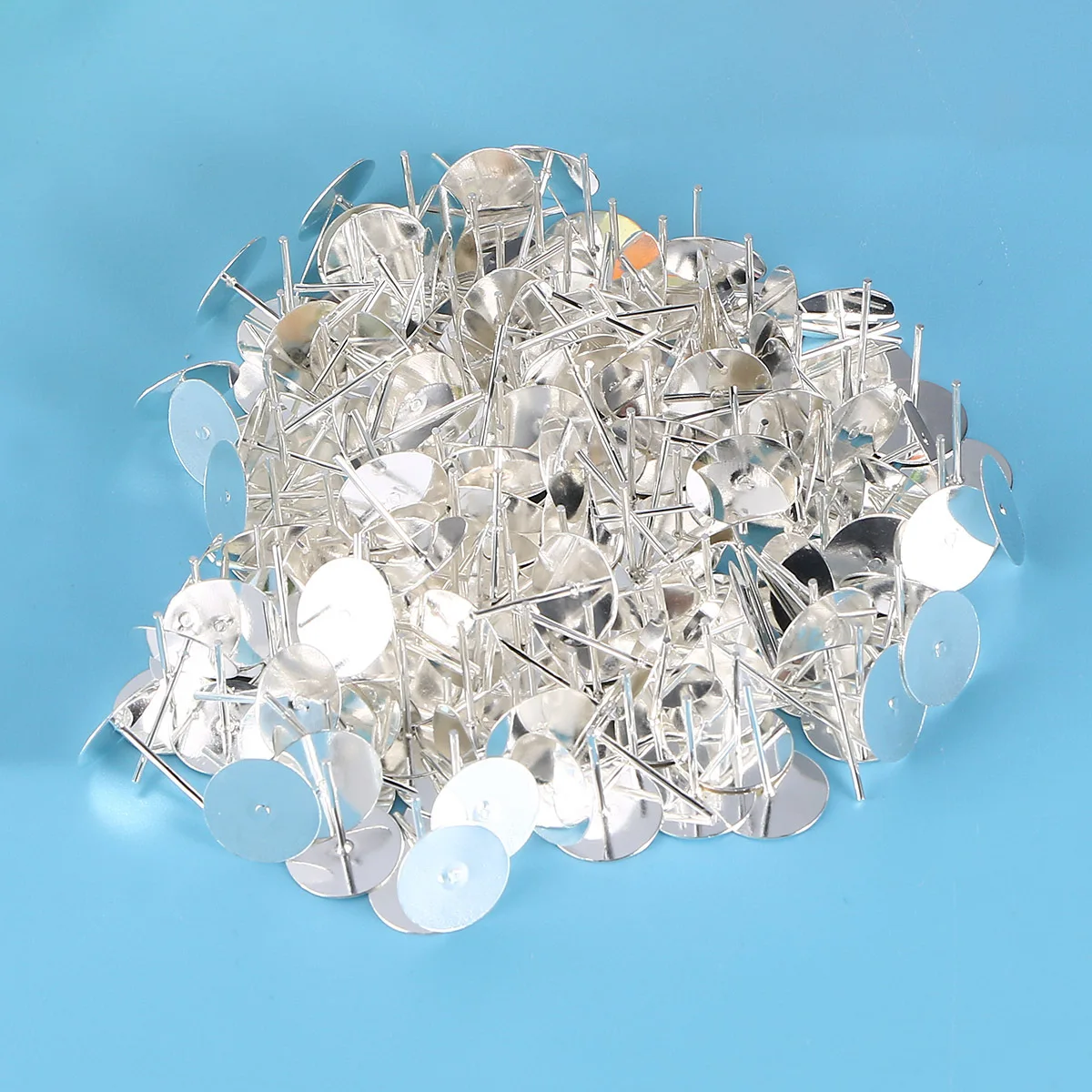 200 قطعة إعدادات قاعدة ترصيع الأذن بسيطة رائعة التفاصيل مريحة الجلد اللمس للمرأة سيدة 10 مللي متر الفضة الأذن ديكور معدني