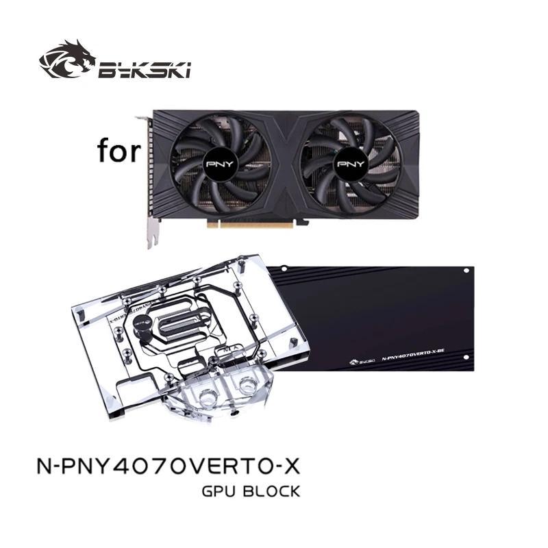 Bykski N-PNY4070VERTO-X Wasserkühlblock für PNY GeForce RTX 4070 GAMING VERTO 12G GPU-Karte / Dreischichtiges Strukturdesign