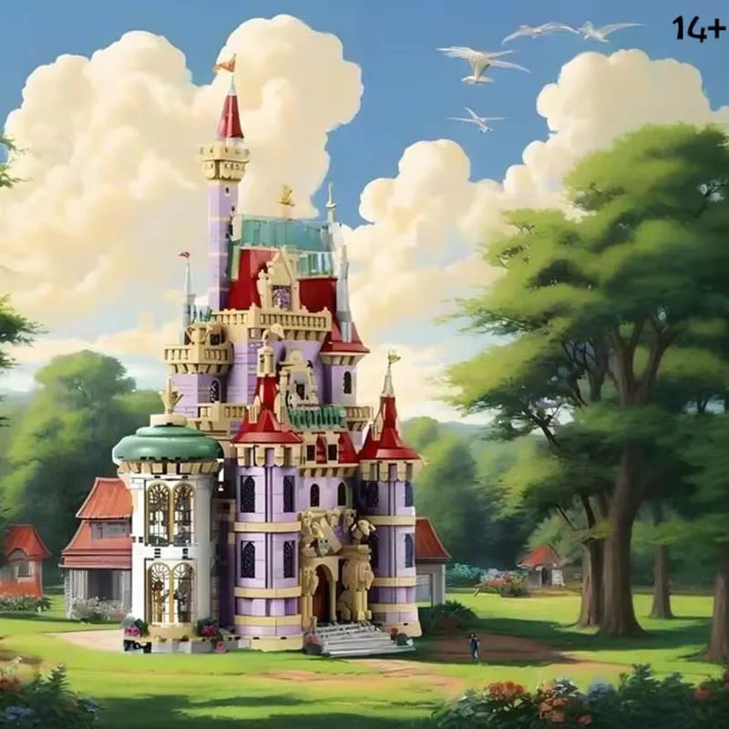 

2916 Pcs 2025 New Moc Beauty And The Beast Castle 43263 Building Street Scene DIY Model Toy For Girls Valentine's Day Gift
