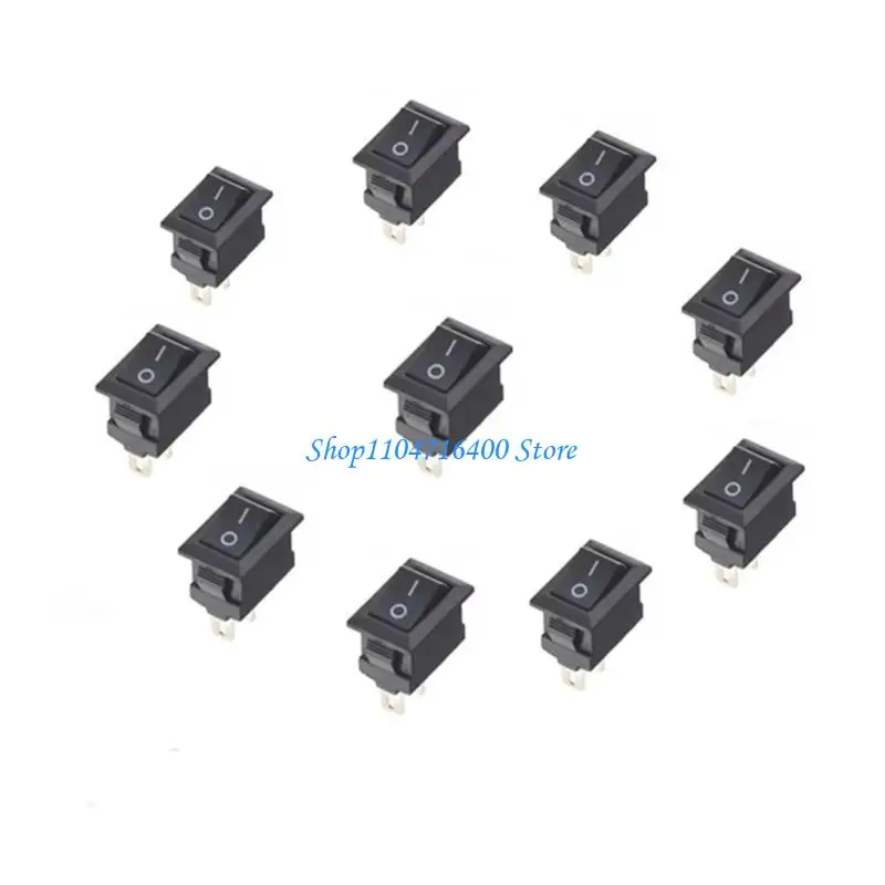 

y1gd 10Pcs Car Truck Boat Round Rocker 250V 3A 2-Pin ON/OFF Toggle SPST Switches