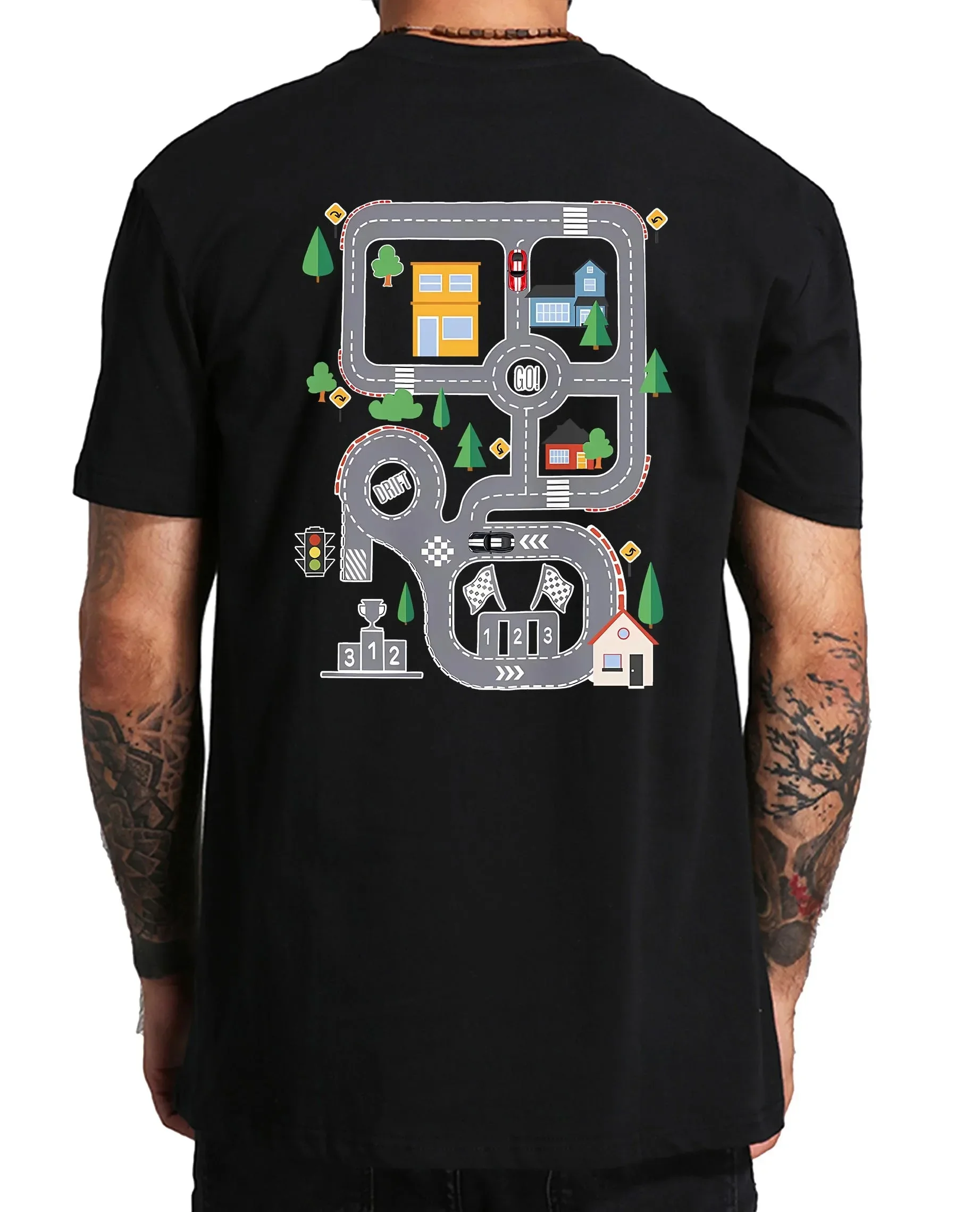 

Футболка детская хлопковая унисекс, 100% хлопок, с принтом «машинки на задней панели»