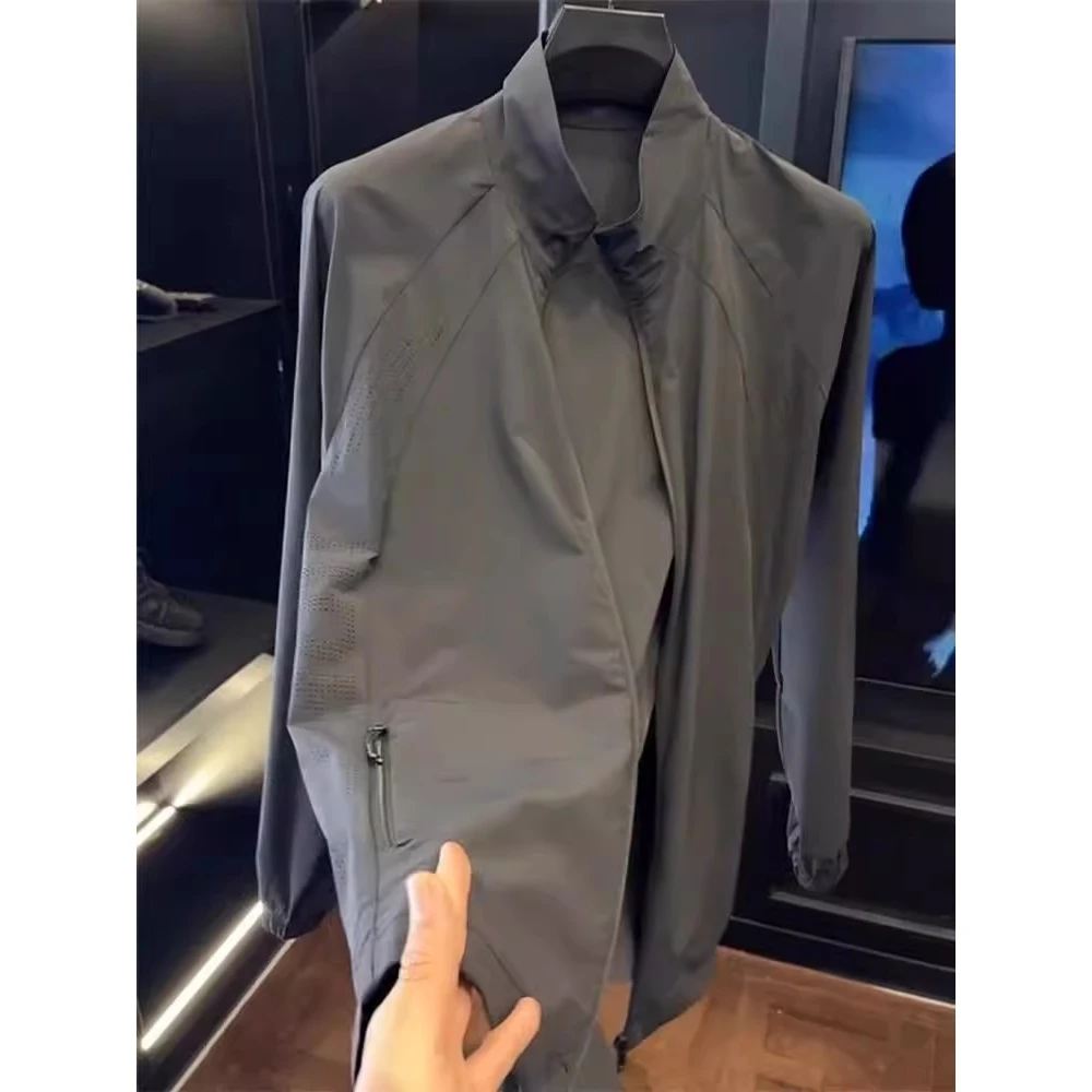 

Casual Sli Men's Jaet Autumn Winter Large Size Patchwork Stand Collar Haome Outerwear Faionable Polyester Coat