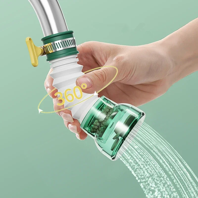 Retractable Plastic Faucet Filter Extender Bend Splash-proof Kitchen Sink Tube 360° Rotation Universal Faucet Aerator