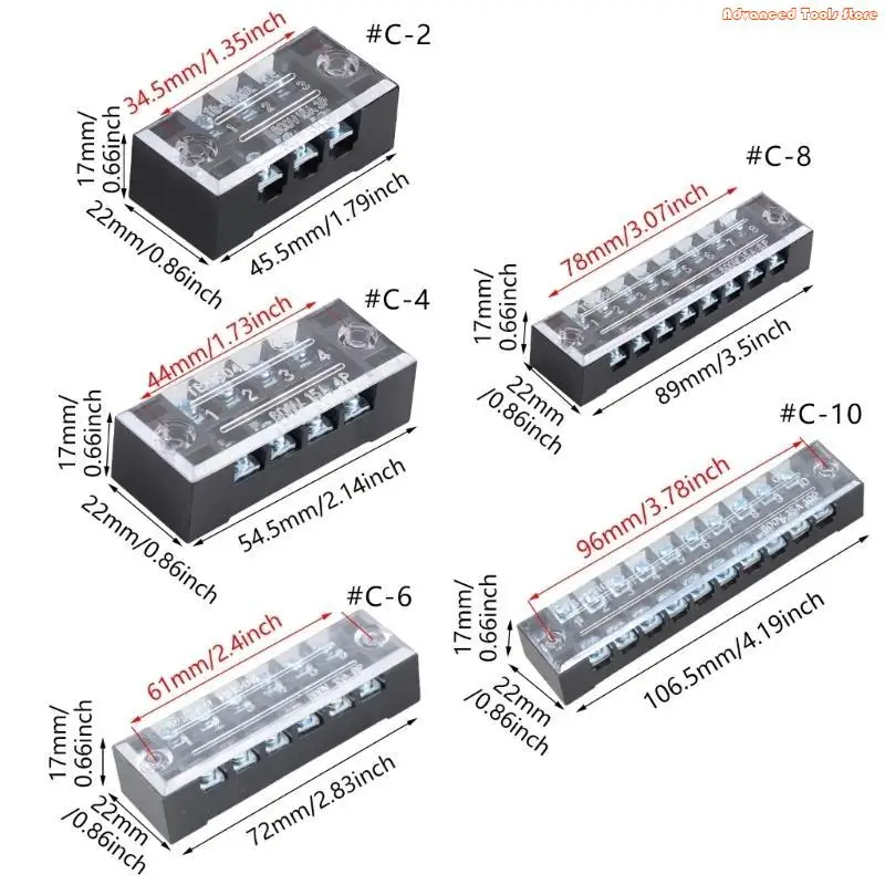 Double Row Strips Terminals Block Connector Cable Barrier Block Terminals Strips W91B