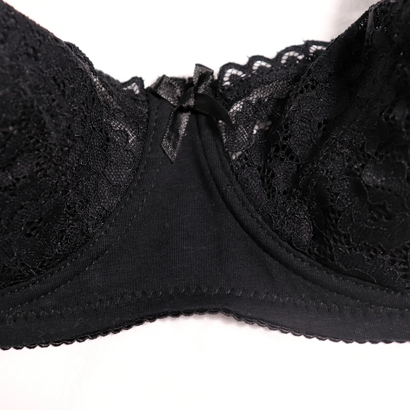 Beauwear Ultra Thin Unlined Bralette For Women Plus Size Lace bras With Frame Full Cup Minimizer Bras 85D 90D 95D 100D 105D 110D