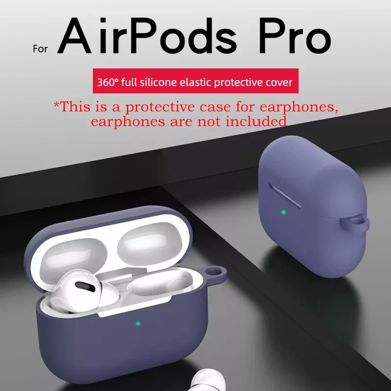 Protective Case With Hook Hole Soft Liquid Silicone Case For Apple Airpods Pro 1st generation Shockproof Headphone Case Cover