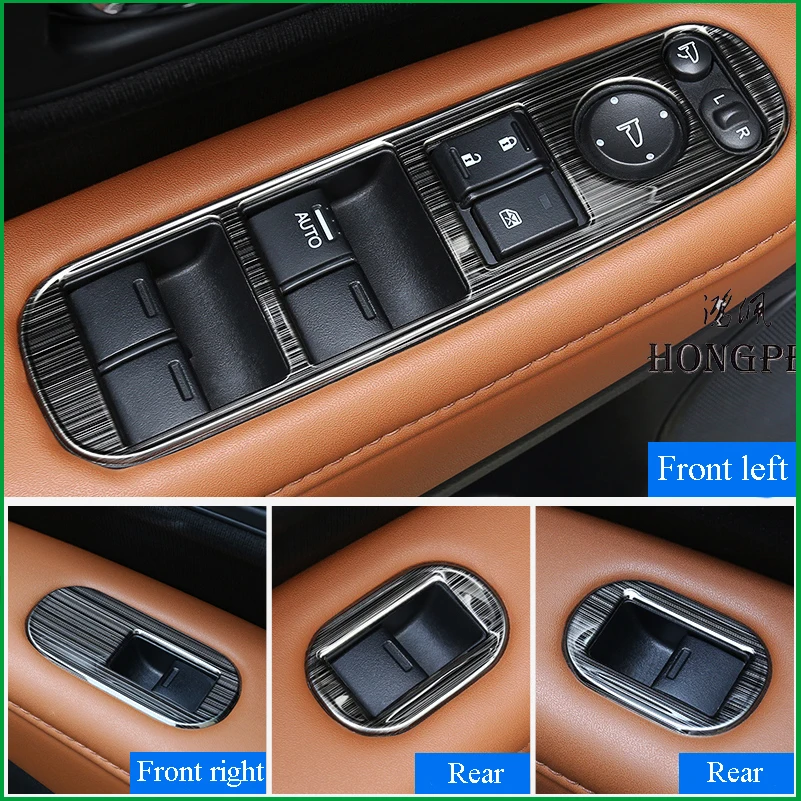 For Honda HRV HR-V Vezel 2015-2019 Interior Door Handle Window Lift Panel Switch Button Cover Sticker Trim Car Accessories
