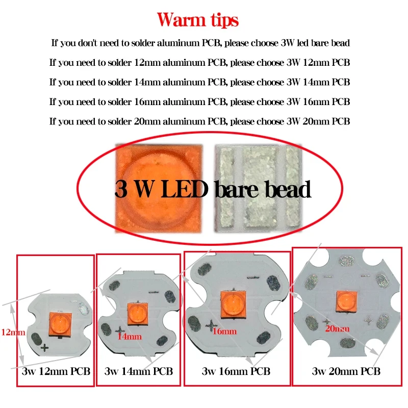 10pcs high power 3w led chip XPE 3535 smd LED lamp bead white warm white red green blue yellow UV led infrared with led PCB