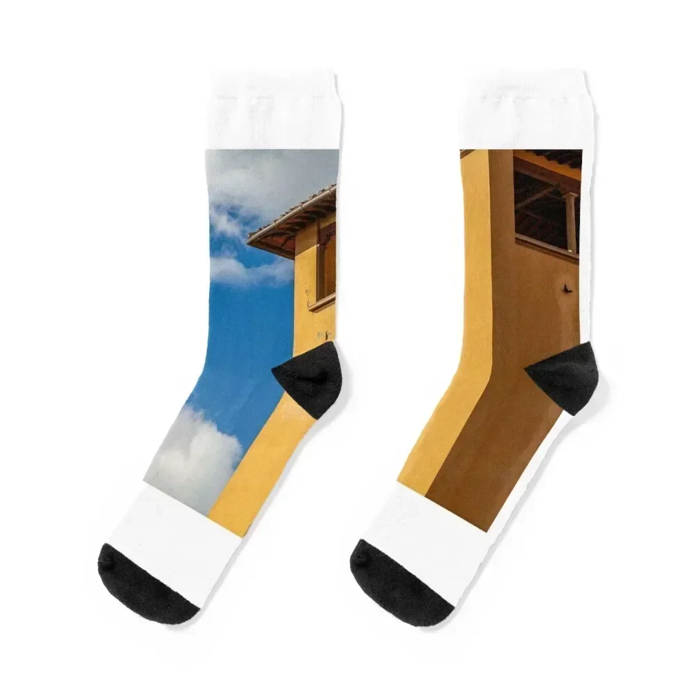 Yellow Facade Socks moving stockings funny gift sheer Socks Men Women's