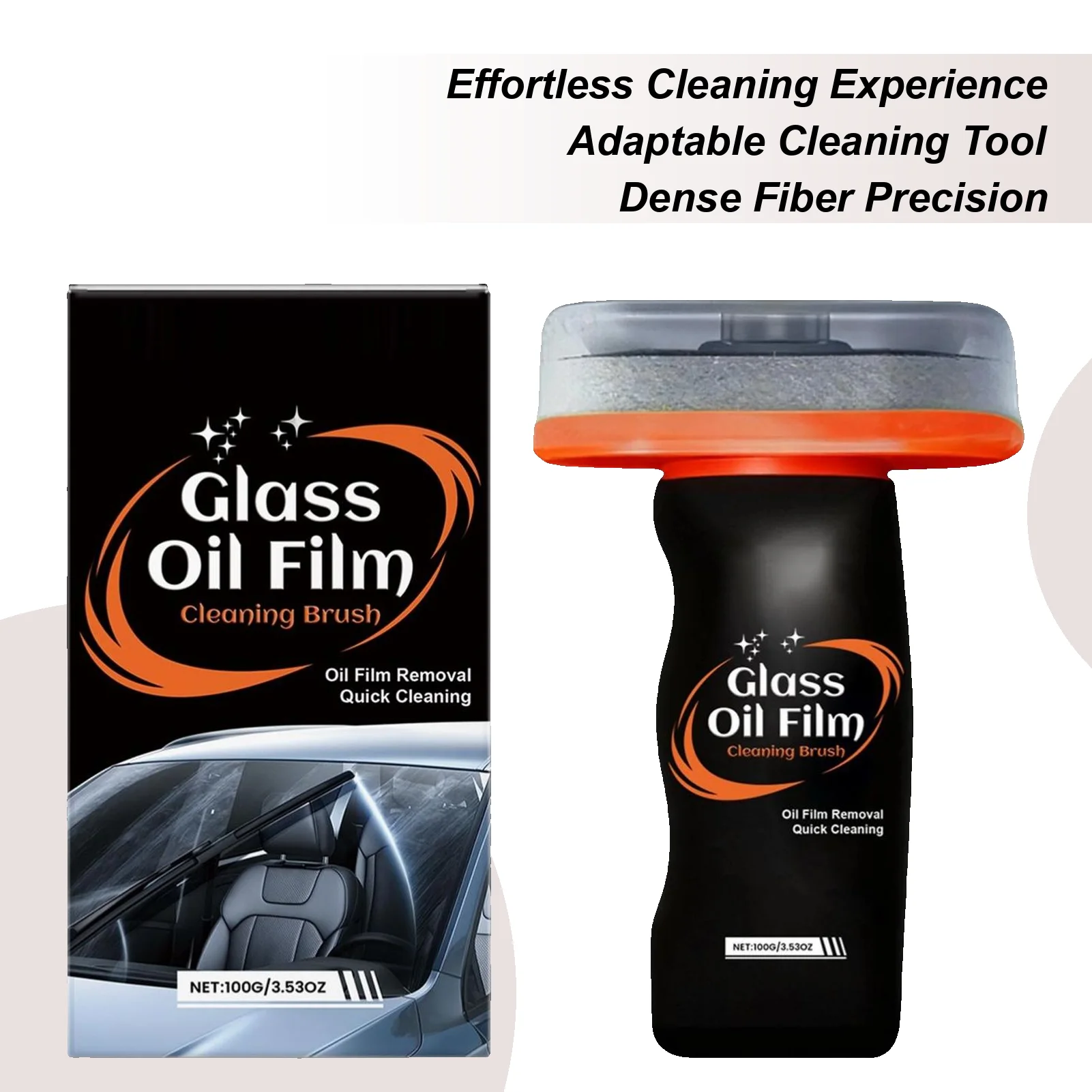 

Glass Oil Film Cleaning Brush 100g Powerful Scrubber Glass Cleaning Board For Automotive Interior Windshield Glass