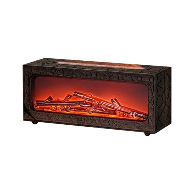 

For Essential Oil Compatible Mini For Fireplace Diffuser With Remote Control 7 Color Lights Bonfire Flame Humidifier C