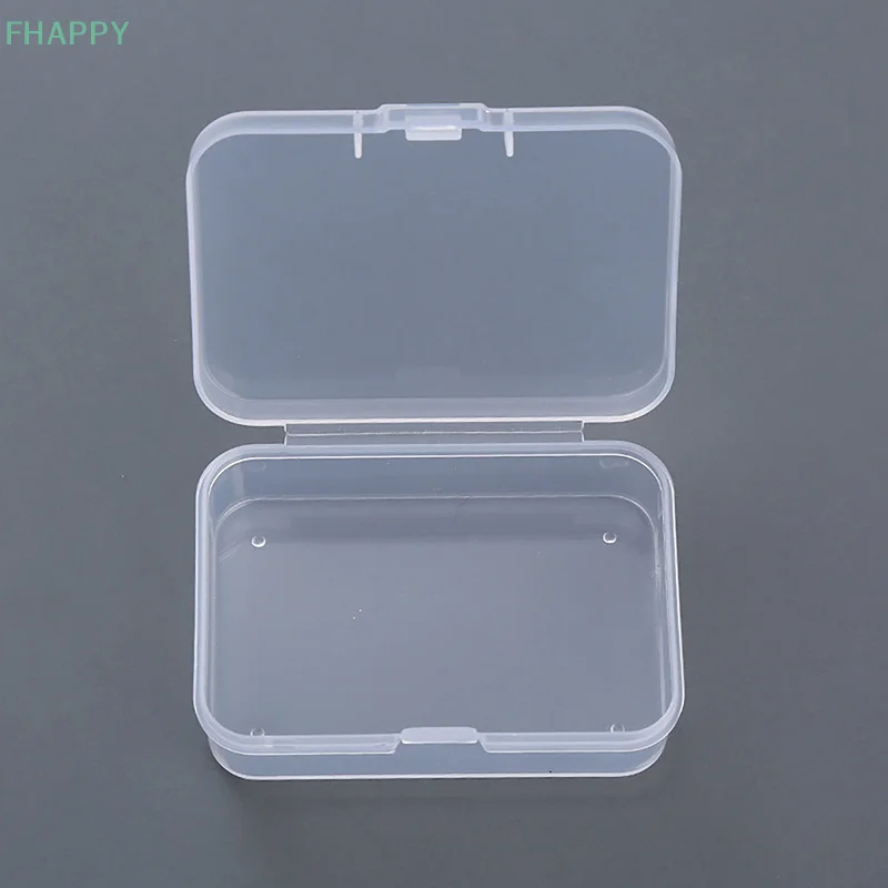 2 szt. Przezroczyste kwadratowe etui na plastikowy pojemnik do przevhowywania z pokrywą pudełko na biżuterię, przenośny pojemnik na rozmaitości dla kolczyki z koralikami Organizer na biurko