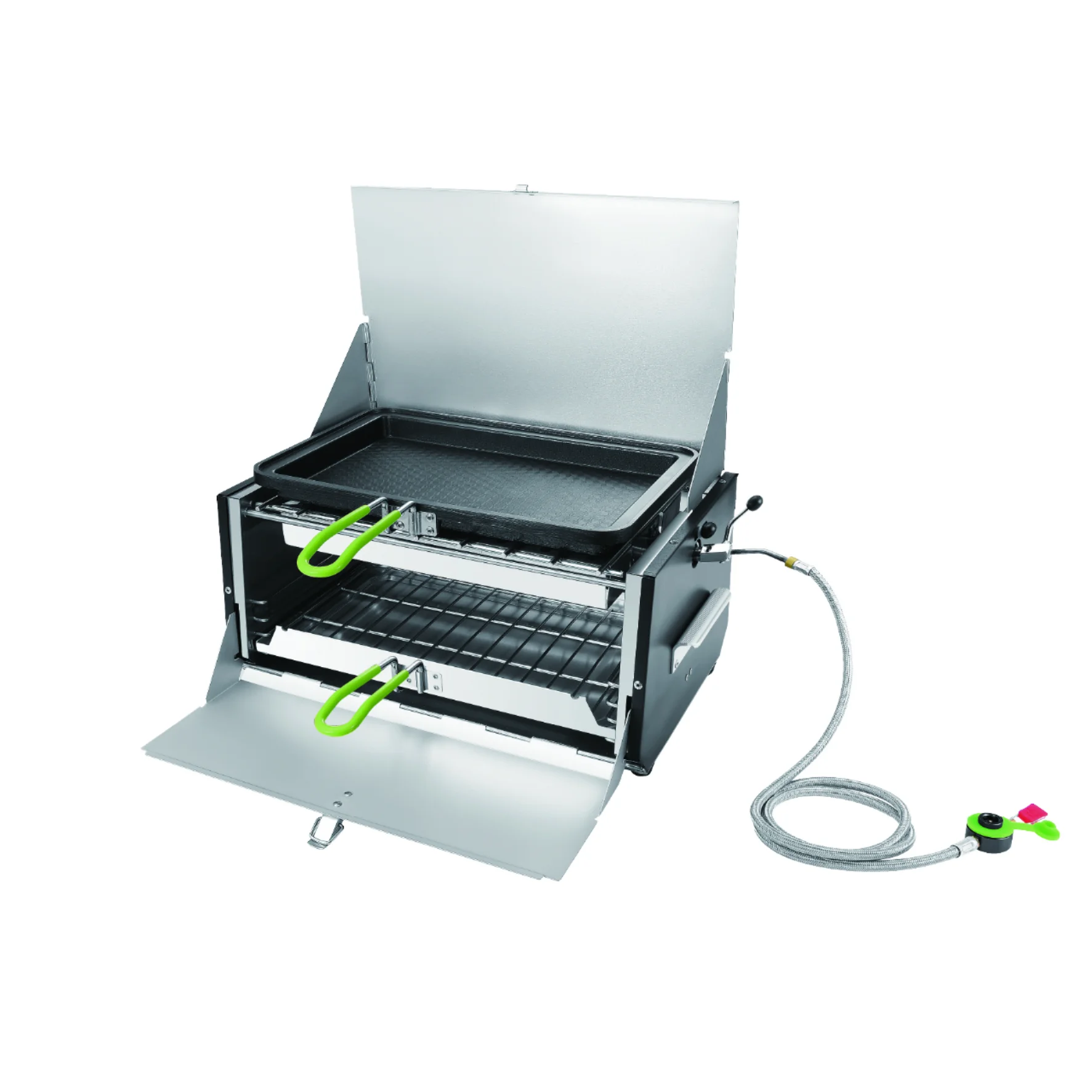 BRS-16 Outdoor Folding Gas Stove Removable Portable Camping Cooking Barbecue Grill Stainless Steel Hiking Picnic BBQ Oven