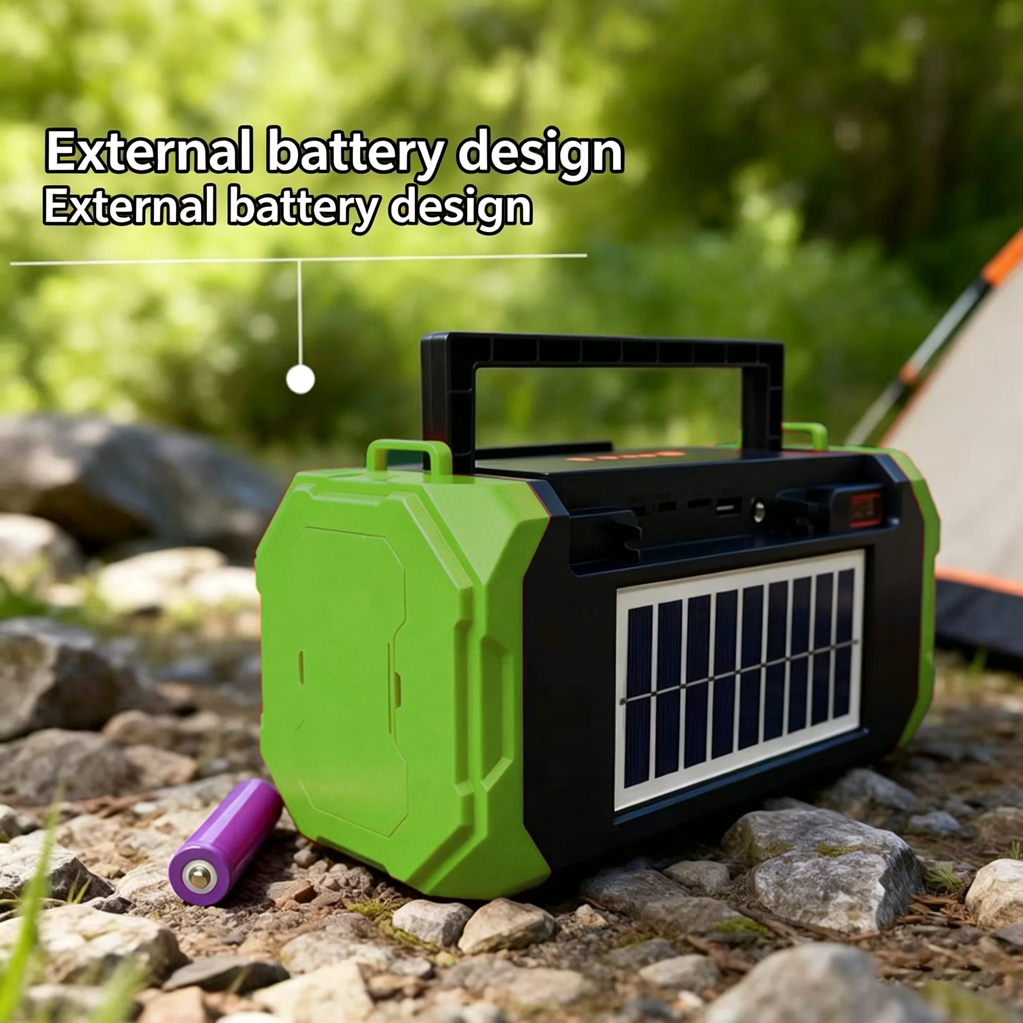 Solar powered Bluetooth speaker high-power strap outdoor live broadcast portable handheld karaoke, subwoofer, flashlight speaker