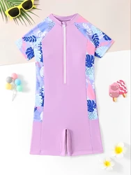 2026 Printed Girls Swimsuit One Piece Pink Kids Swimwear Female Children's Bathers Bathing Swimming Swim Suit Summer Beachwear