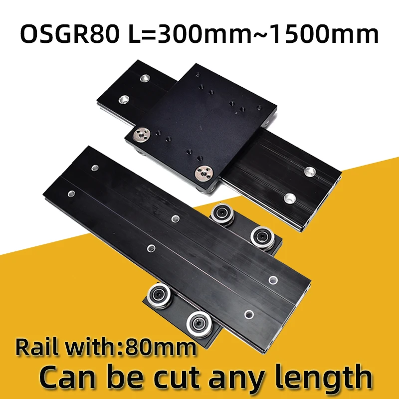 

Roller Linear Guide OSGR80 300 400 500 600 700 800 900 1000 1100 1200 13001400mm Wheels Slide Block Rectanlgle Rail Slideway