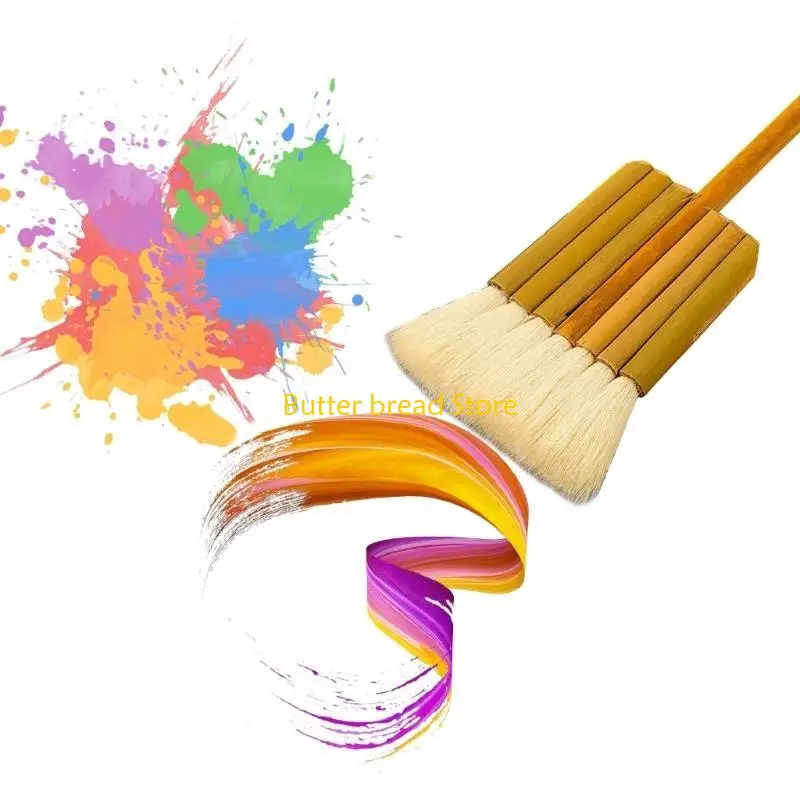 W89C Hake Brushes 3/4/5/6/7 Tubes Sheep Hair Artist Painting Brushes for Pottery Painting Wash Dust Cleaning Ceramic