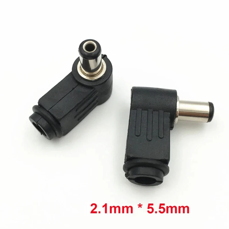 

100Pcs 5.5mm X 2.1mm / 5.5mm X 2.5mm DC Socket Jack Right Angle Charger Power DC Male Plug Adapter Soldering DIY Connector