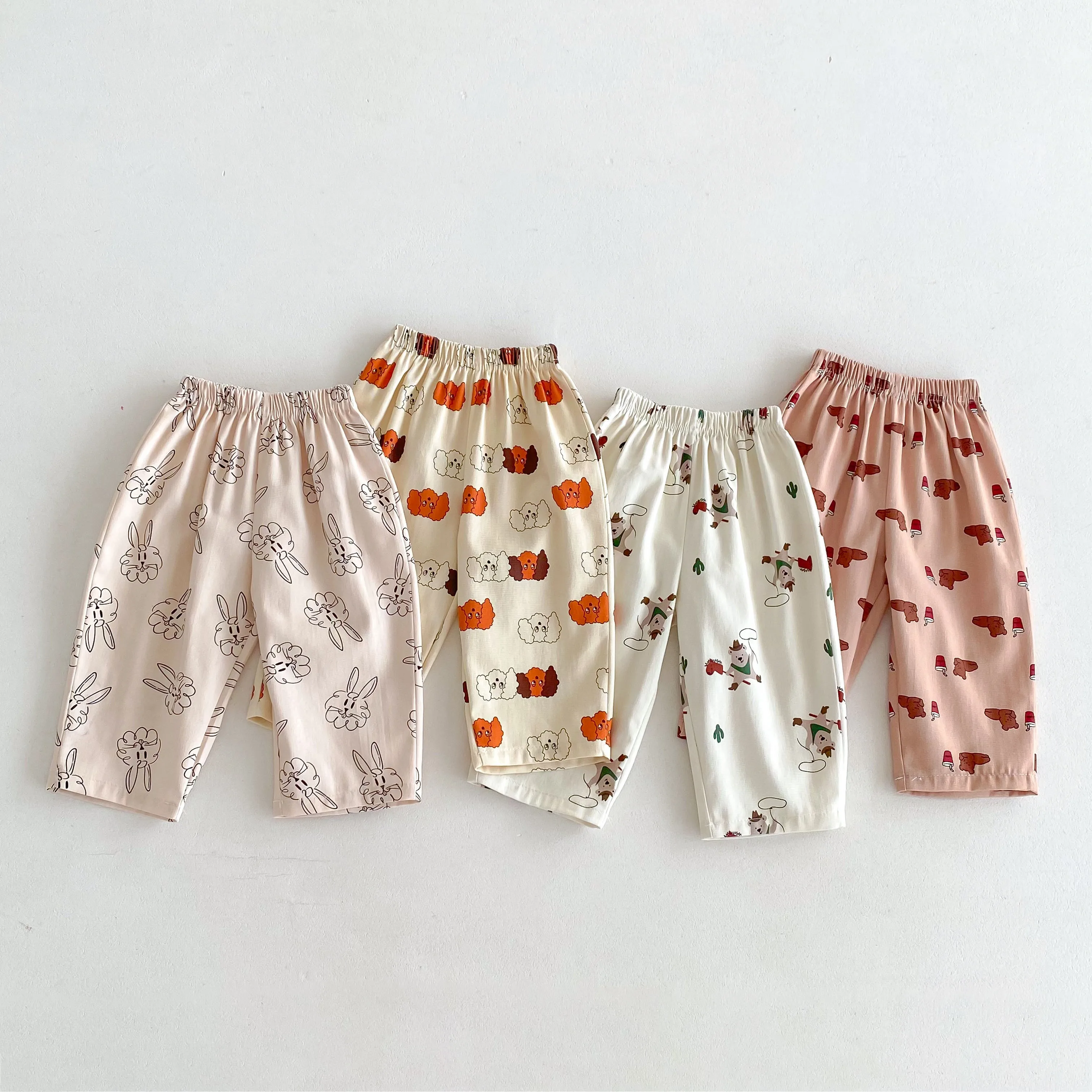 Boutique Children's Wear Cartoon Printed Kids Casual Wide Leg Pants Summer Clothing Thin Loose Fashion Harem Pants Baby Trousers