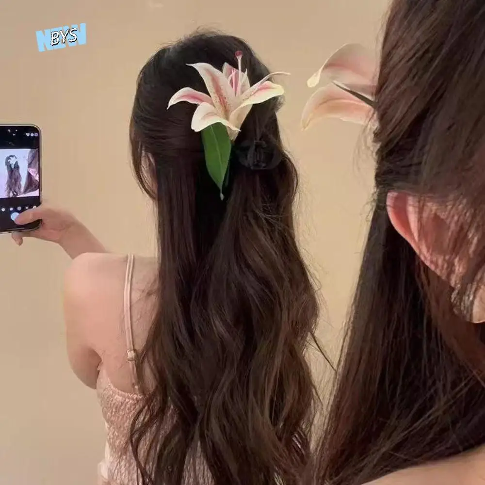 

Bohemia Barrettes Lilium Flower Hair Claw Large Shark Clip Ponytail Clip Calla Hair Clip Grab Clip Korean Style Headwear