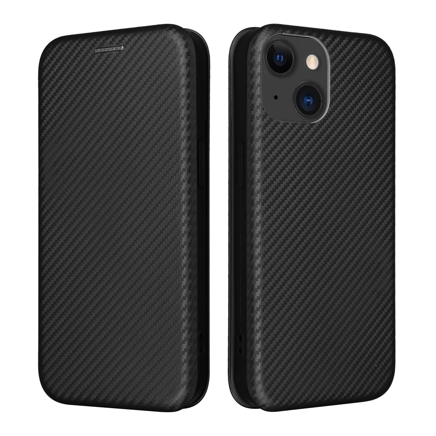 Flip hard ultrathin carbon fibre Skin Leather Cover For iPhone 14 15 Pro Max 14 15 Plus Card Slot Fall prevention Phone Case