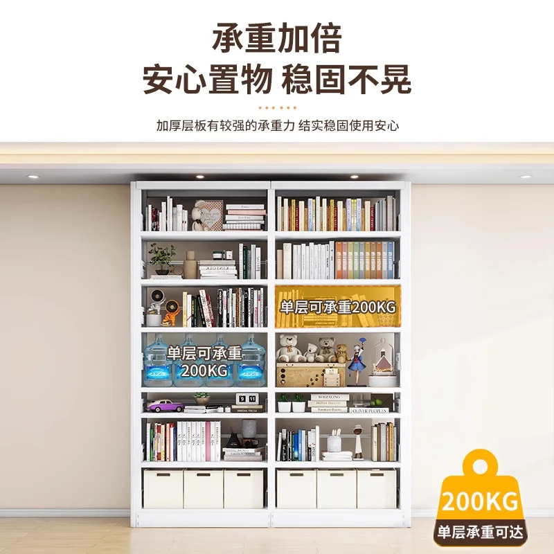Household Library Steel Bookshelf Floor Shelf Bookcase Picture Book Shelf Living Room Simple Iron Storage Shelf