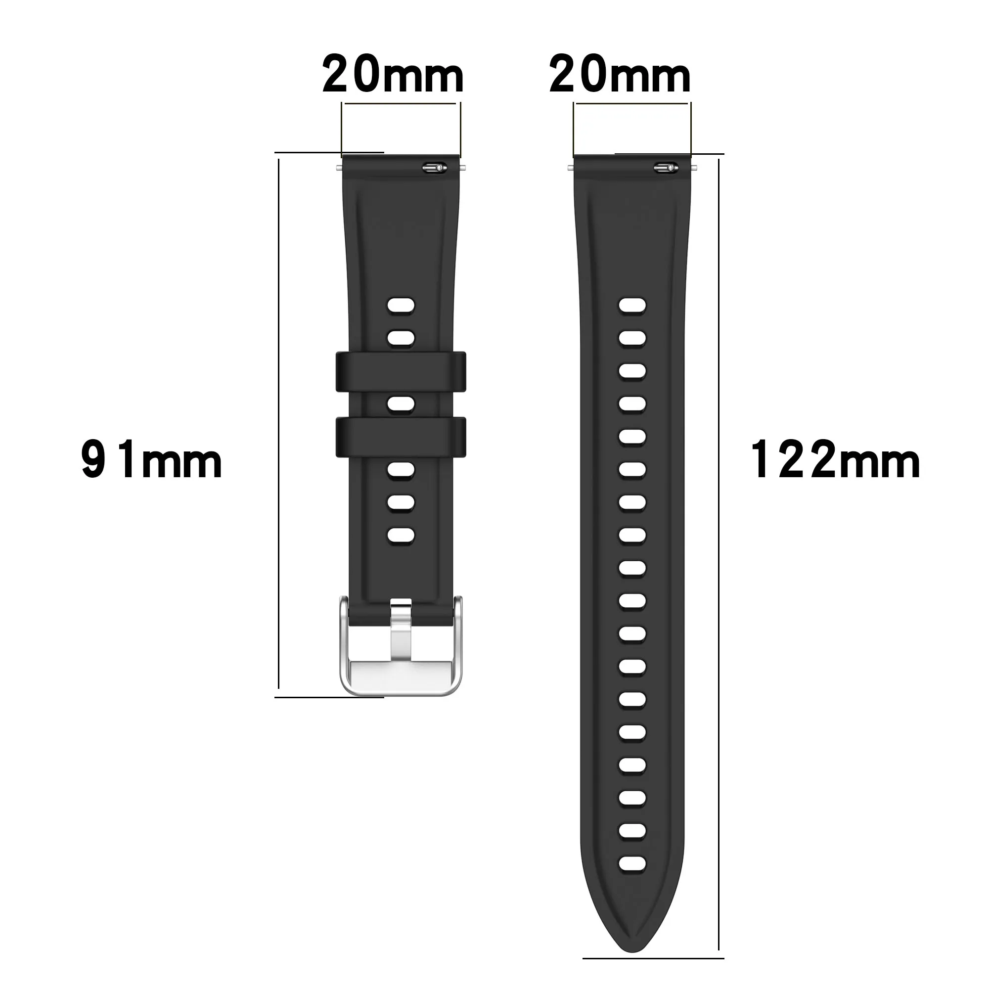 20mm Engraved Stripes Silicone Strap Band For Garmin Venu Sq 2 Plus / Forerunner 645 245 55 158 165