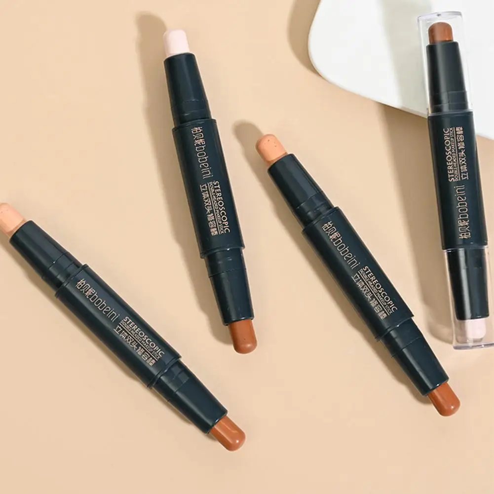 Doppel köpfiger Concealer Stick drei dimensionales Reparatur volumen aufhellen Gesicht Highlight Concealer Stift Farbe Reparatur Make-up