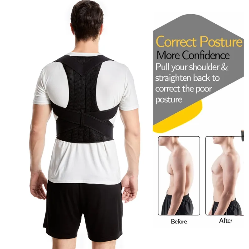 Adjustable Back Shoulder Posture Corrector Belt Clavicle Spine Support Reshape Your Body Home Office Sport Upper Back Neck Brace