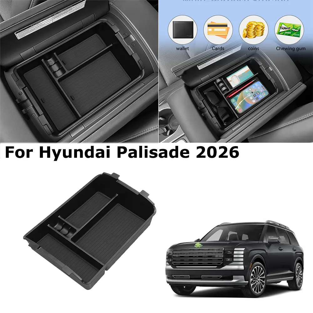 

Upper Middle Console Armrest Stoage Box For Hyundai Palisade 2026 ABS Center Console Organizer Tray Car Accessories New