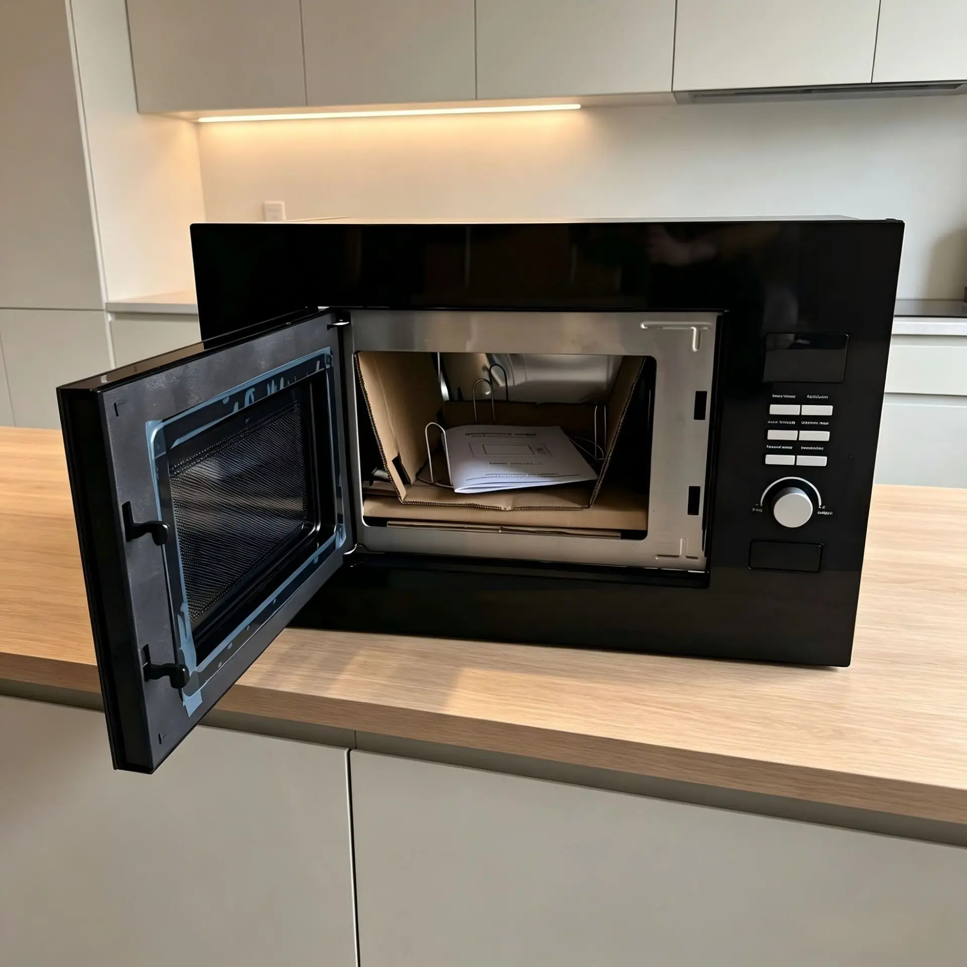 20L Household Built-in Microwave Oven with Stainless Steel Panel, Home Kitchen Cooking Appliance