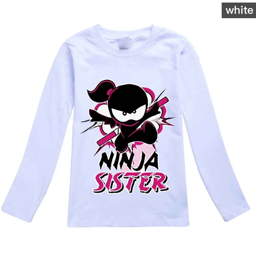 2024 NINJA KIDZ Kids Cotton Casual Long-sleeved T-shirts Children Sweatshirt Cartoon Teenager Tops Boys Girls Pullover Clothing