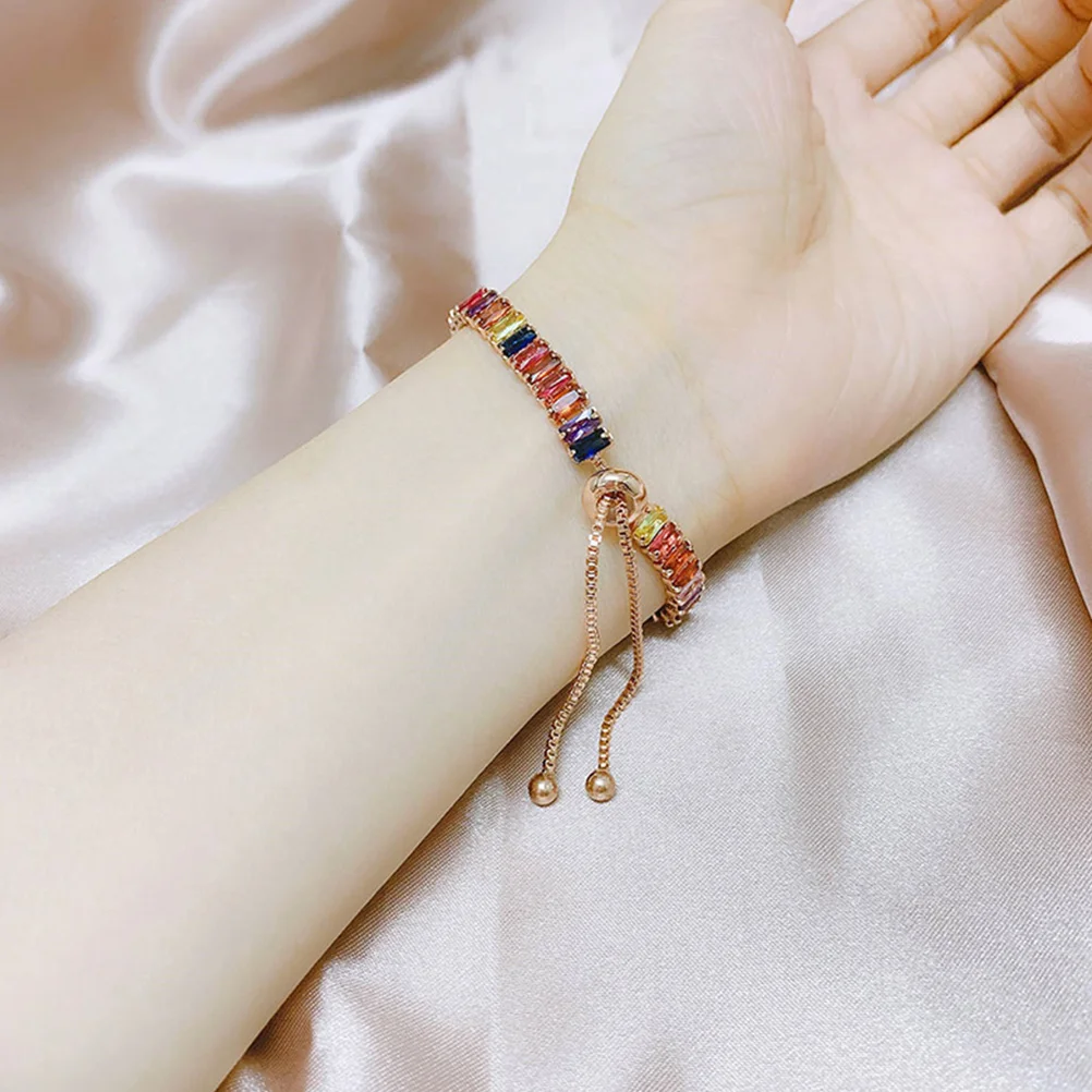 

3pcs Zirconia Bracelet Adjustable Rhinestones Bangle Women Crystal Wrist Jewelry Gift For Teen Girls Daily Wear Fashion
