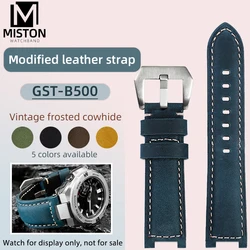 Vintage Leather Watchband For Casio G-SHOCK Steel Heart GST-B500D/AD GST B500 Leather strap Retro Watch Strap Men Bracelet brown