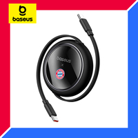 Baseus x FC Bayern Munich Retractable 100W USB C Cable For iPhone 15 16 Xiaomi Samsung Fast Charger Cable For MacBook iPad