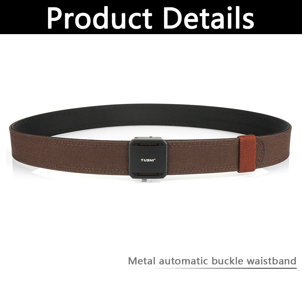 TUSHI Neuer robuster taktischer Gürtel für Herren, Metall-Automatikschnalle, IPSC-Waffengürtel, 1100D-Nylon, Militärgürtel, Outdoor-Sportgürtel für Herren – Detail 8
