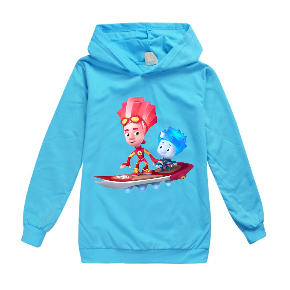 Kids Spring Autumn Hoodies for Boys Tops Cartoon The Fixies Sweatshirts Witch Wizard Funny Hooded Clothes Girls Long Sleeves