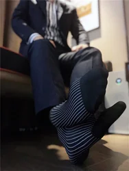 Ribbed Socks Under Knee Cool Style Lovely Pantyhose Outfit Business Style Rich Man  Fine Dress Socks Short Socks Daily