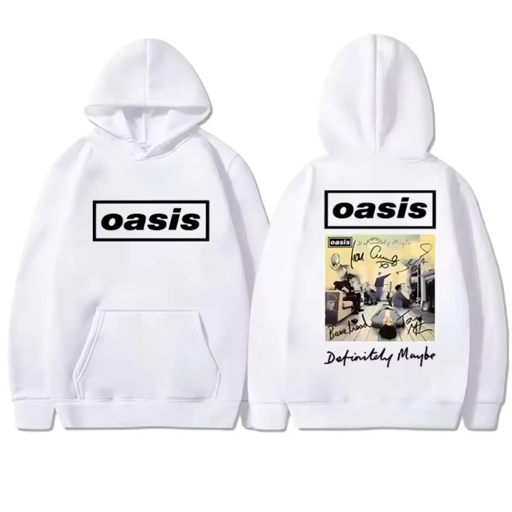 2026 New Hot Sale British Rock Band Oasis Graphic Double Sided Printed Men Women Autumn Winter Pullover Tops