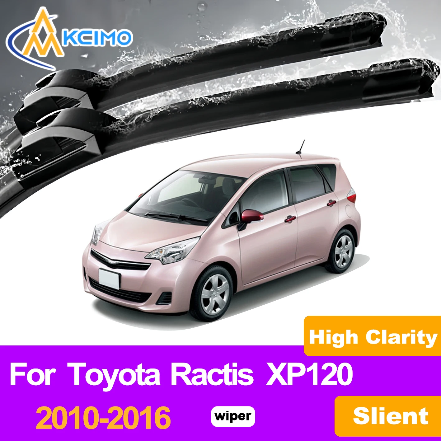 

KCIMO 2PCS Front Windshield Wiper Blades For Toyota Ractis XP120 2010-2016, All Weather Durable Rubber Material Car Accessories