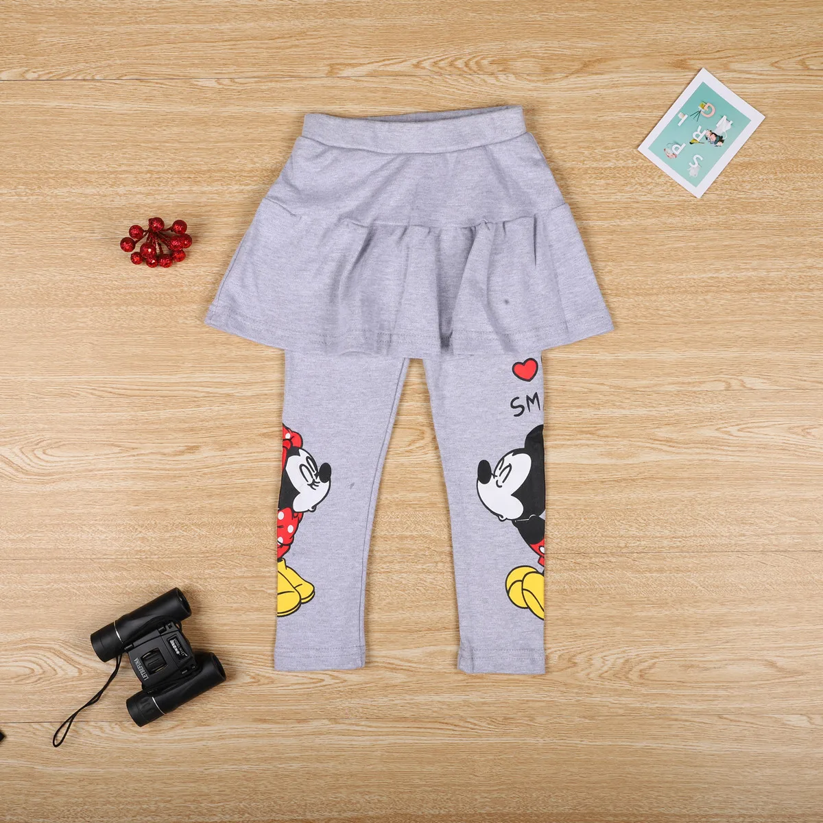 Spring Autumn Children Clothing Pants New Girls Cartoon Print Mickey mouse Minnie Stretch Skirt Pant Kids Leggings Long Trousers