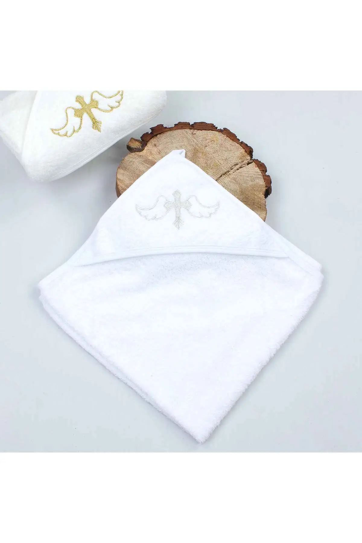 Boy Girl Baby Newborn Crucifix Rebirth Baptism Hooded Drying Towel Religious Ceremony Towel Babies Spiritual The Church Baptism